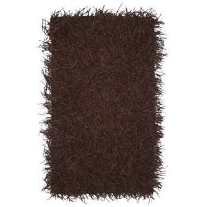  Shaggy Leather Dark Rug in Chocolate