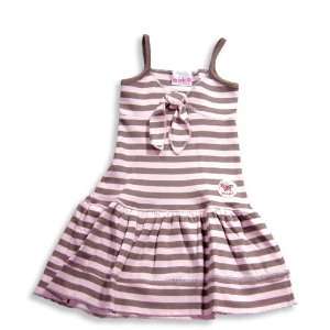 Mish   Infant Girls Striped Sundress, Pink, Brown (Size 12Months)