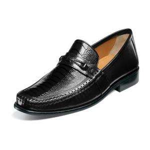 BRASS BOOT Mens Pryce Moc Toe Slip On Loafer Dress Shoes Black Leather 