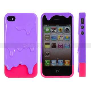  iPhone 4G 4S Lovely 3D Melt Sweet ice Cream Hard Plastic Slider Case 