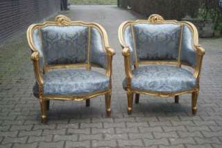 Two beautiful antique French Louis XVI easy chairs 19th ct  