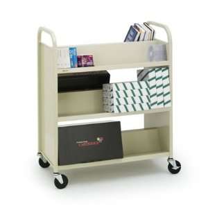   MFG CO Steel Slant Shelf Double Sided Book Cart