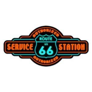    Route 66 Service Vintage Metal Sign Gas Station
