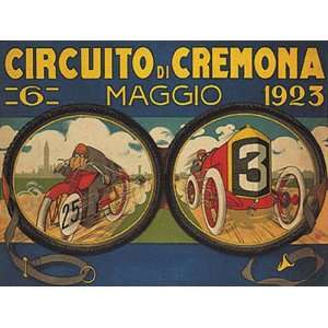  CAR BICYCLE BIKE RACE GRAND PRIX CIRCUITO DI CREMONA 1923 