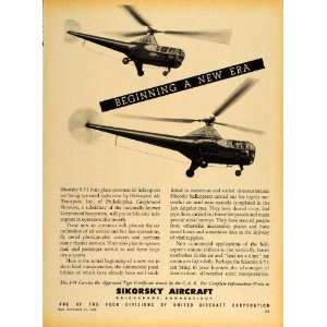 1946 Ad Sikorsky S 51 Helicopter Greyhound Skyways   Original Print Ad 