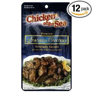 Chicken of the Sea Premium Smoked Oysters, 3 Ounce Pouches (Pack of 12 