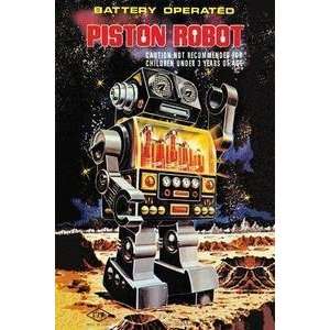  Vintage Art Battery Operated Piston Robot   22663 3