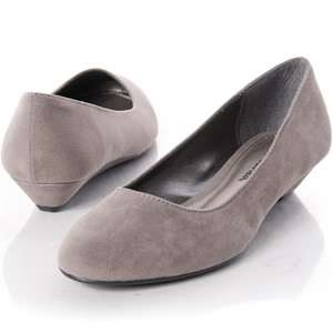Grey Flats Mini Wedge Beige Slip on suede Ballet mince  