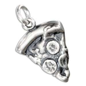  Sterling Silver Slice Of Pizza Charm Jewelry