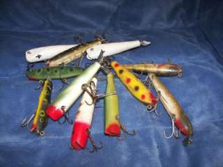 11old handmade wooden fishing lures 1 creek chub pikie  