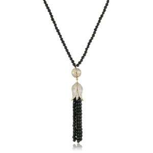   The Tassel Collection Cubic Zirconia Tulip and Spinel Tassel Necklace