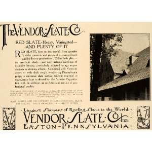  1921 Ad Vendor Roofing Red Slate Construction Building 