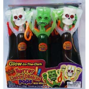  Horror Lickin Clickin Halloween Candy Pops (12 Glow in the 