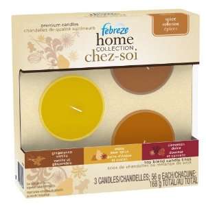 Febreze Home Collection Soy Blend Candle Trios Spice Collection, 2 