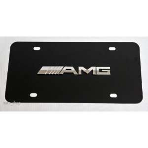  Mercedes Benz 3D AMG logo on Black Steel License Plate 