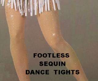 Footless Sequin Beige Dance Tights Stretch Mesh CHOICE  