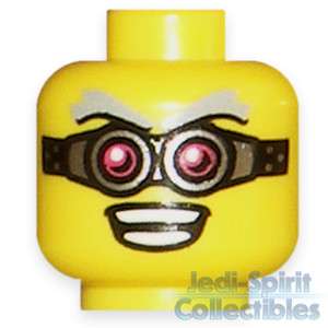 Lego Minifig Head   Crazy Scientist with Goggles *NEW*  