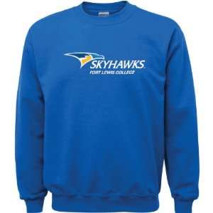  Fort Lewis College Skyhawks Royal Blue Youth Logo Crewneck 