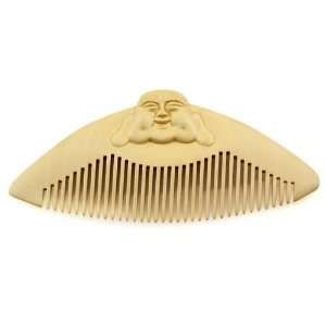 Crystalmood Relief Carved Seamless Boxwood Hair Comb Maitreya Buddha 5 