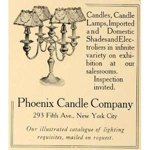   Ad Phoenix Candle Lamps Shades Electroliers   Original Print Ad Home