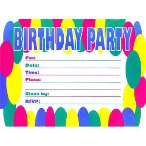    Birthday Party Invitations Balloons   16 Cnt.