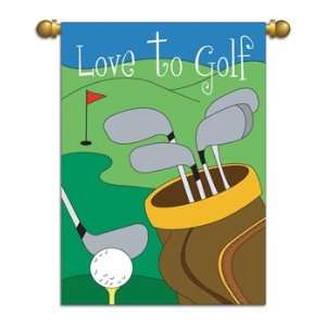  Regular Size Flag, 29x42,Love to Golf Patio, Lawn 