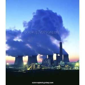  Coal fired power station at dusk Framed Prints