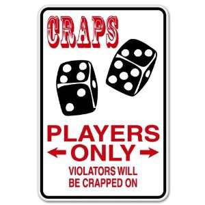  Craps Players Parking ONLY sign sticker funny 4 x 6 