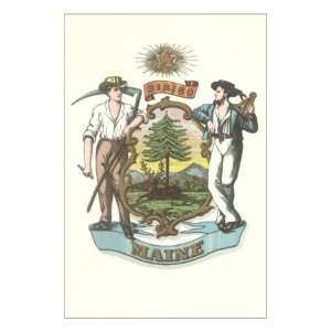  Maine State Seal Premium Giclee Poster Print, 9x12