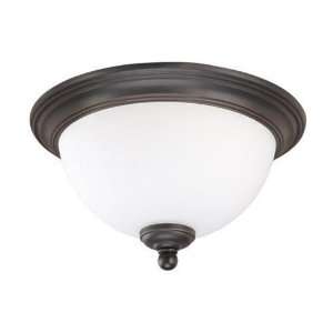   11 Flush Dome w/ Satin White Glass   (Lamp Included) Sudbury Bronze