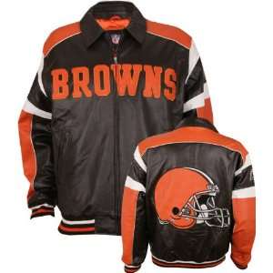  Cleveland Browns Pig Napa Elite Leather Varsity Jacket 