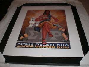 SIGMA GAMMA RHO MATTED ART FRAMED PRINT 25x 29  
