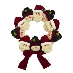  Plush Christmas Wreath   15 Santa Claus and Snowman 