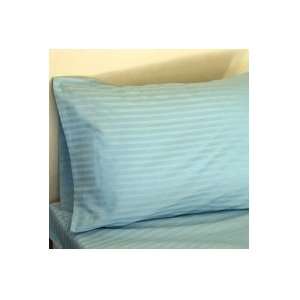  Stripe Single Ply Yarn Bed Sheet Set (Aqua Blue) King.