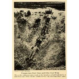   German Shell Crater Hole WWI   Original Halftone Print