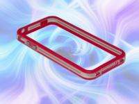 Red Clear Bumper Case Cover Metal Buttons, Screen Protector for iPhone 