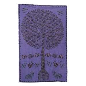 Trendy Home Decor Rajrang Tree of Life Patch Work Cotton Purple Color 