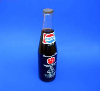 Clemson football Pepsi Cola bottle 1974 full 12oz  