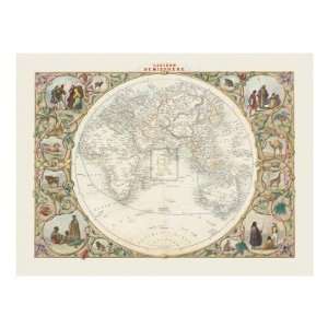  Eastern Hemisphere by John Tallis, 44x34