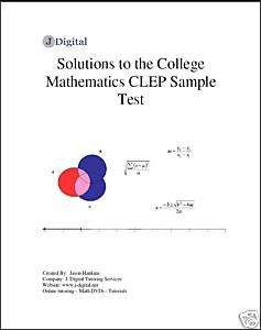College Mathematics CLEP Sample Test Math Solutions  