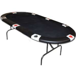  Poker Table with Black Felt and Suited Rails w/Folding Legs 