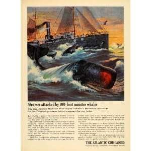  1965 Ad Atlantic Co Insurance Seminole Ship Whales 