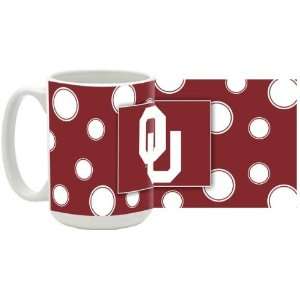   University of Oklahoma 15 oz Ceramic Coffee Mug   Polka Dot Sports