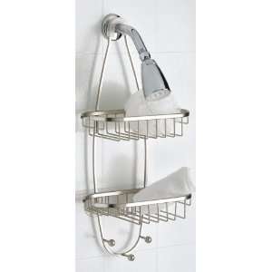  Taymor Satin Nickel Shower Caddy with Oval Baskets