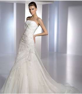Custom White/Ivory Lace Mermaid Bridal Wedding Dresses Gown Size 6 8 
