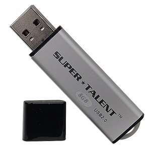  Super Talent 8GB USB 2.0 Flash Drive (Silver) Electronics