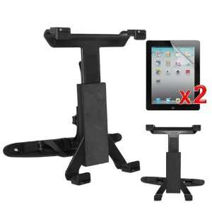 Headrest Car Mount + 2 packs of Clear Screen Protector for Apple Ipad 