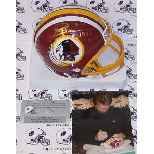  Joe Theismann Autographed Mini Helmet   ( Sports 