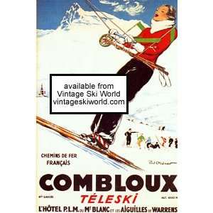  Combloux Teleski Poster   Ski Tow