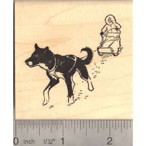  Sled dog Rubber Stamp Arts, Crafts & Sewing